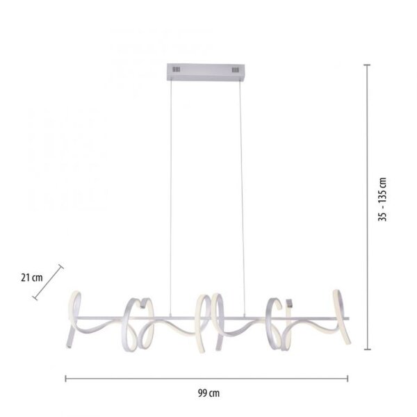 LED Pendelleuchte dimmbar Weiß 10 W 1330 lm L:99 cm