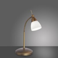 Flexible LED Tischlampe in Altmessing Glas dimmbar
