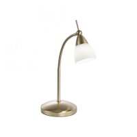 Flexible LED Tischlampe in Messing Glas 3 W dimmbar