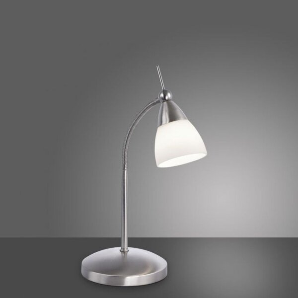 Flexible LED Tischlampe in Stahl Glas 3000 K dimmbar