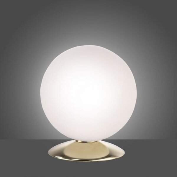LED Tischleuchte in Messing Glasschirm 3000 K dimmbar