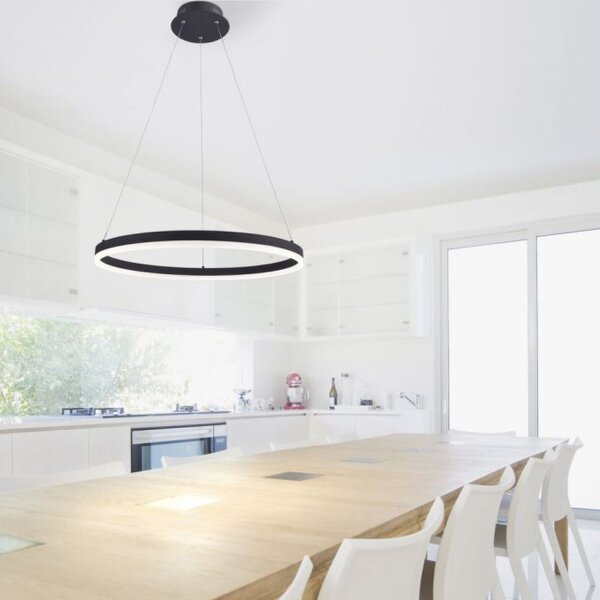 LED Pendelleuchte Anthrazit dimmbar 3000 K Ø60 cm Ring