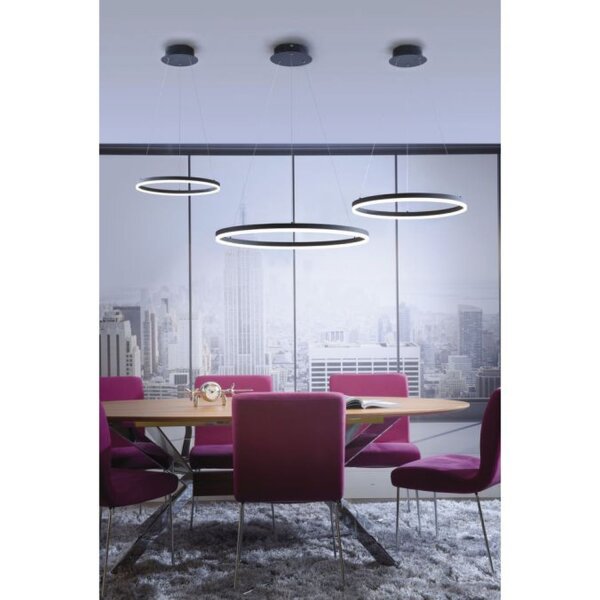 LED Pendelleuchte Anthrazit dimmbar 3000 K Ø60 cm Ring