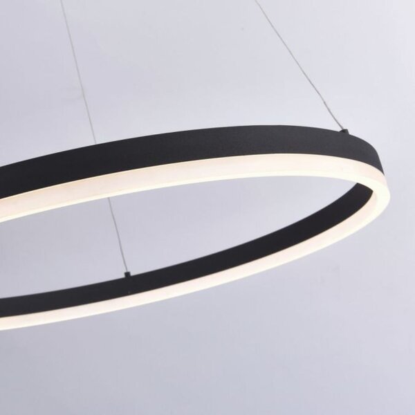 LED Pendelleuchte Anthrazit dimmbar 3000 K Ø80 cm Ring