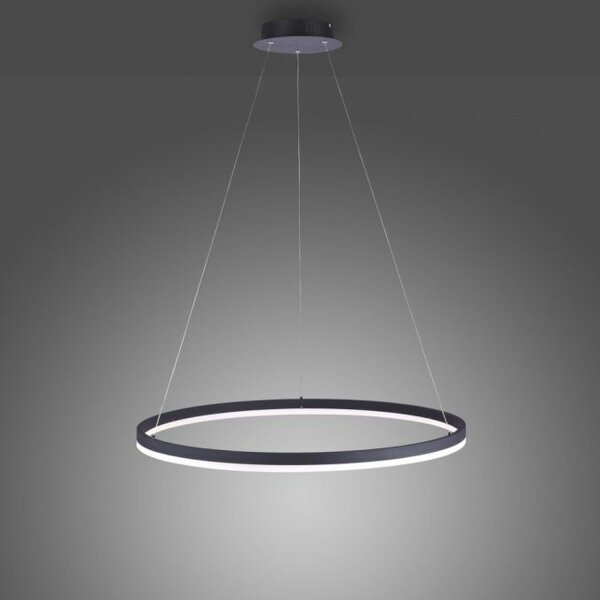 LED Pendelleuchte Anthrazit dimmbar 3000 K Ø80 cm Ring