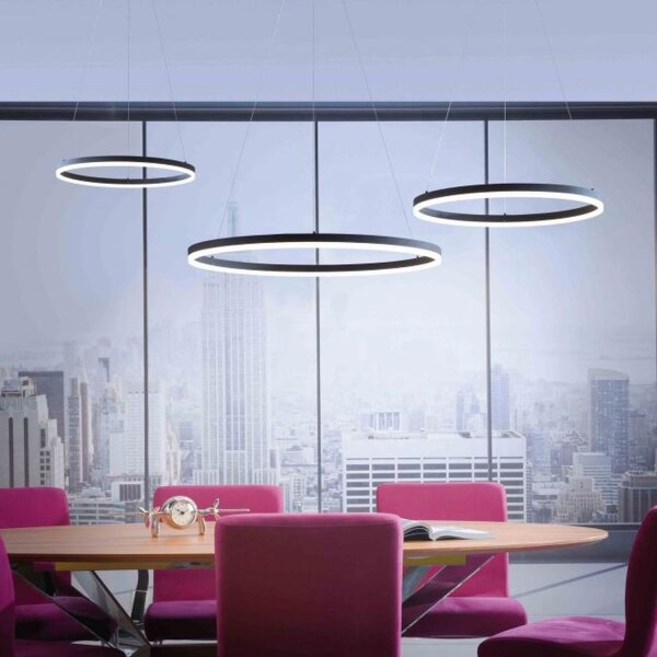 LED Pendelleuchte Anthrazit dimmbar 3000 K Ø80 cm Ring