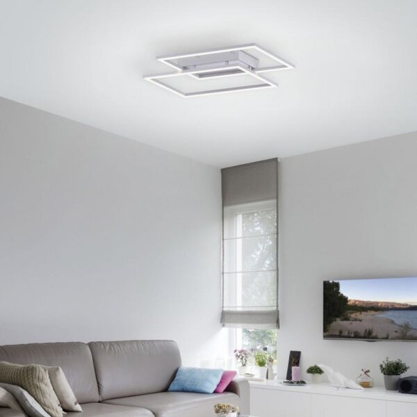 Dimmbare LED Deckenlampe L:53 cm Memory 24 W in Stahl