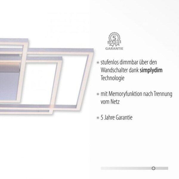 LED Deckenlampe dimmbar in Stahl L:75 cm 5760 lm Modern