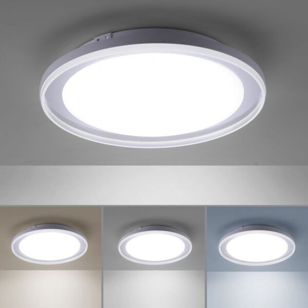 LED Deckenleuchte blendarm IP44 28 W B:45 cm in Chrom