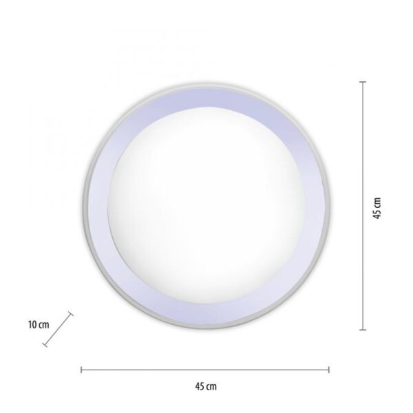 LED Deckenleuchte blendarm IP44 28 W B:45 cm in Chrom