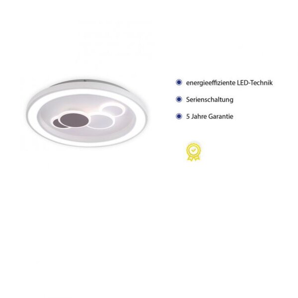LED Deckenleuchte rund Weiß Schwarz Serienschalter 55 W