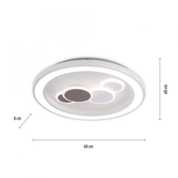 LED Deckenleuchte rund Weiß Schwarz Serienschalter 55 W