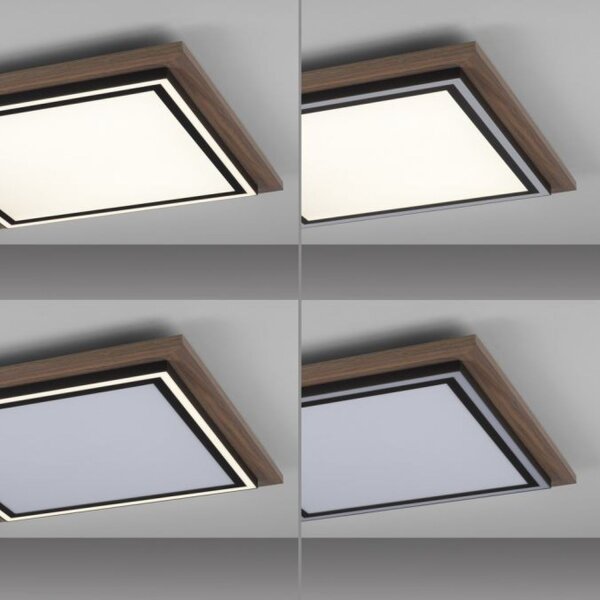 Blendarme LED Deckenleuchte dimmbar Holz B:53,4 cm 44 W