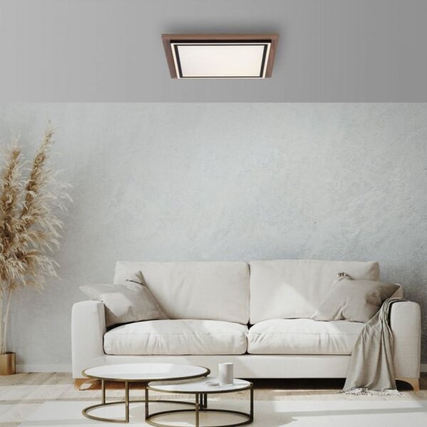 Blendarme LED Deckenleuchte dimmbar Holz B:53,4 cm 44 W