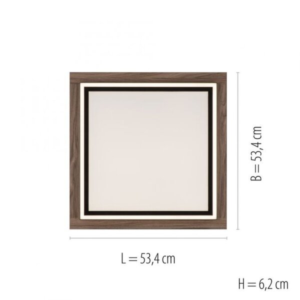 Blendarme LED Deckenleuchte dimmbar Holz B:53,4 cm 44 W