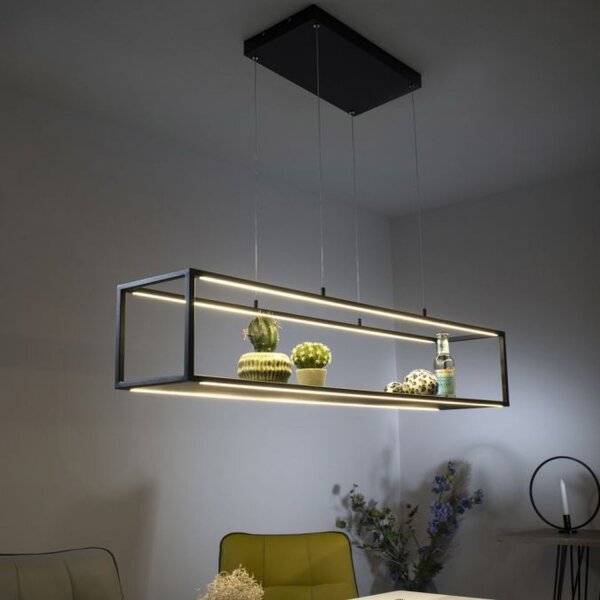 Schwarze LED Hängelampe dimmbar Touch 105 cm Memory