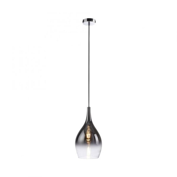 Stilvolle Pendelleuchte Glas Chrom Anthrazit E27 Ø20 cm