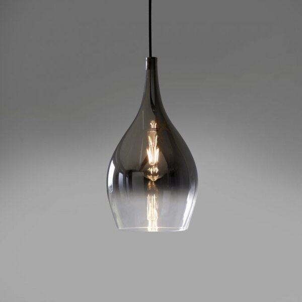 Stilvolle Pendelleuchte Glas Chrom Anthrazit E27 Ø20 cm