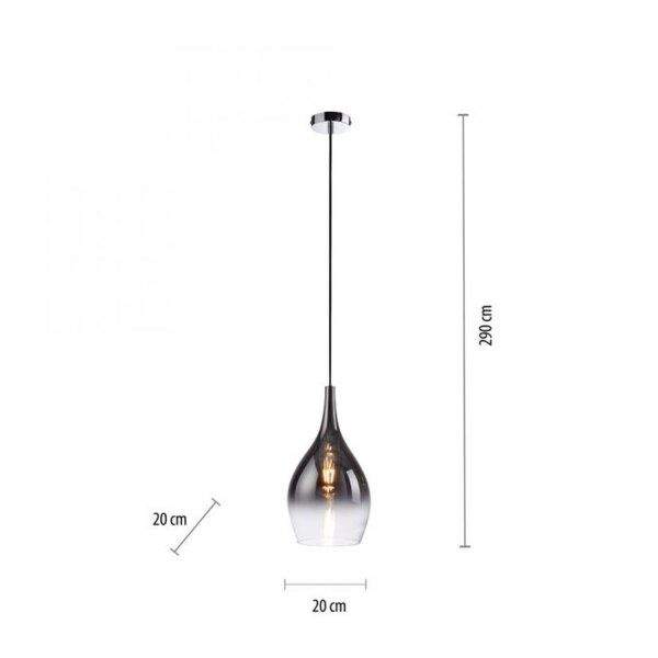 Stilvolle Pendelleuchte Glas Chrom Anthrazit E27 Ø20 cm