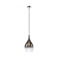 Stilvolle Pendelleuchte Glas Chrom Anthrazit E27...