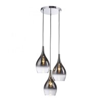 Stilvolle Pendelleuchte Glas Chrom Anthrazit E27 3-flmg
