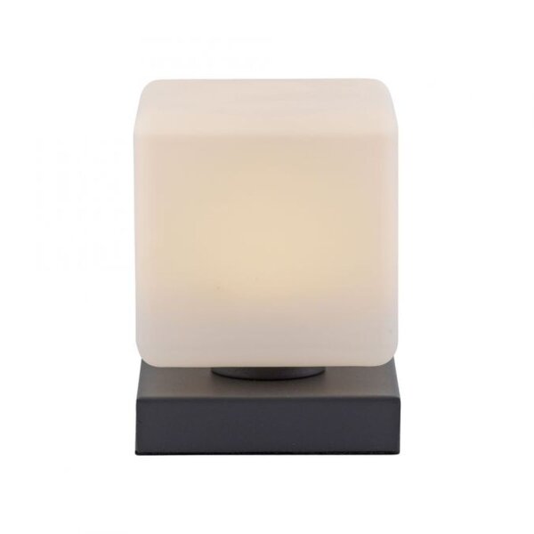 LED Tischleuchte Anthrazit Glas 16 cm 580 lm dimmbar