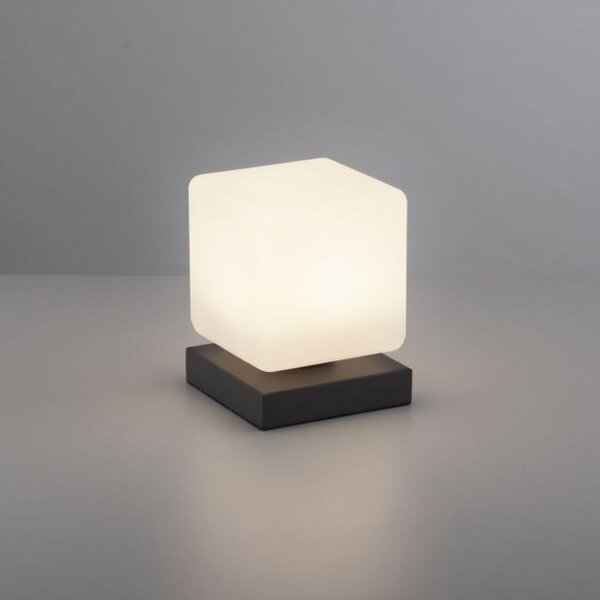 LED Tischleuchte Anthrazit Glas 16 cm 580 lm dimmbar