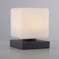 LED Tischleuchte Anthrazit Glas 16 cm 580 lm dimmbar