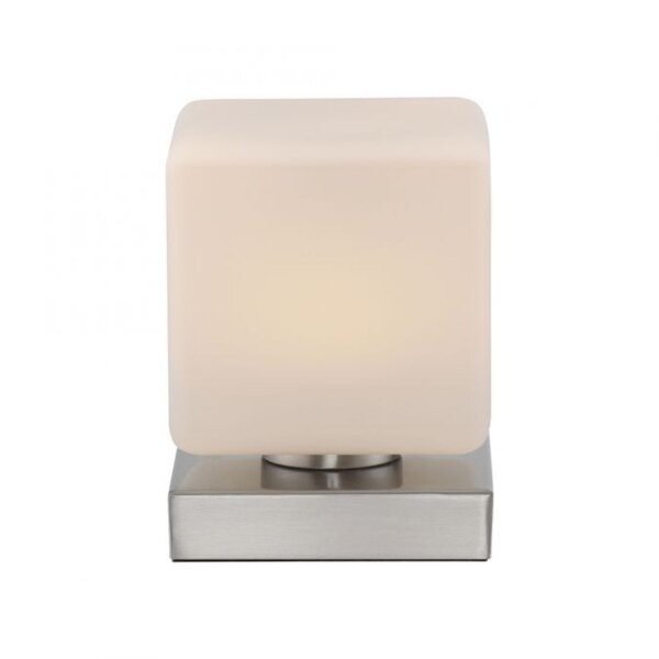 LED Tischleuchte Glas 16 cm 5 W 580 lm dimmbar in Stahl