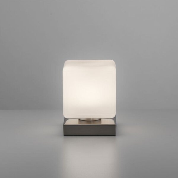 LED Tischleuchte Glas 16 cm 5 W 580 lm dimmbar in Stahl