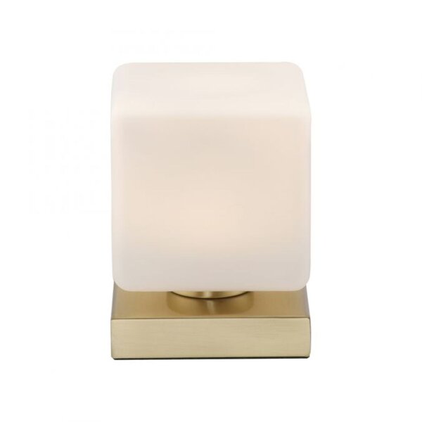 LED Tischleuchte Glas 16 cm 580 lm dimmbar in Messing