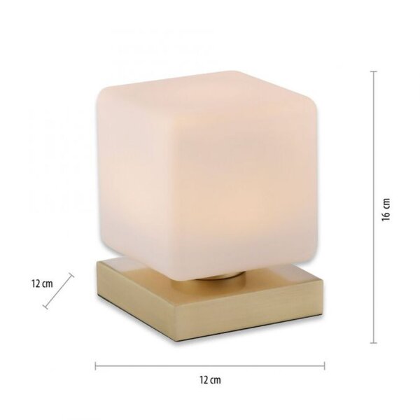 LED Tischleuchte Glas 16 cm 580 lm dimmbar in Messing