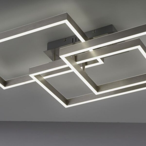 LED Deckenlampe Silber Fernbedienung 82 cm 45 W dimmbar