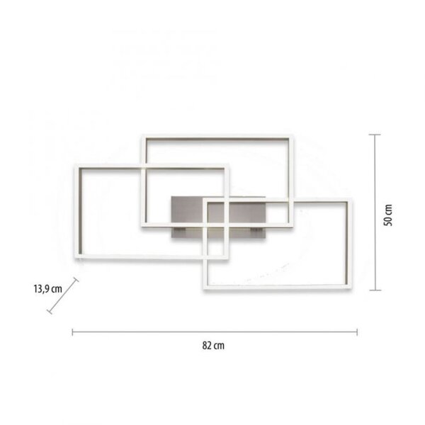 LED Deckenlampe Silber Fernbedienung 82 cm 45 W dimmbar