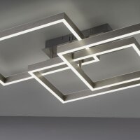 LED Deckenlampe Silber Fernbedienung 82 cm 45 W dimmbar