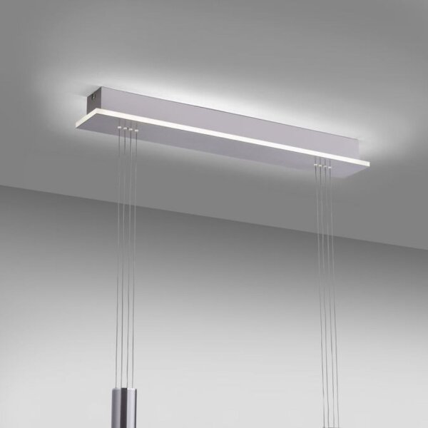 LED Hängelampe Glas in Stahl 2-flammig Fernbedienung