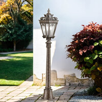 Kleine Stra&szlig;enlaterne AMELIA H:110cm verziert Antik