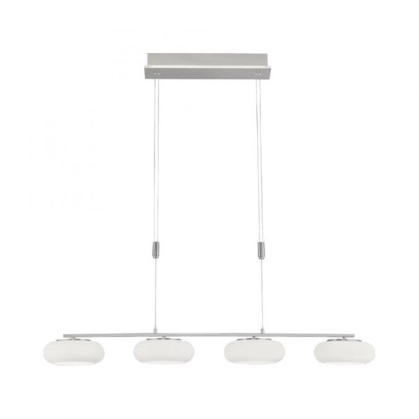 LED Hängelampe Glas in Stahl 108 cm 38 W Fernbedienung