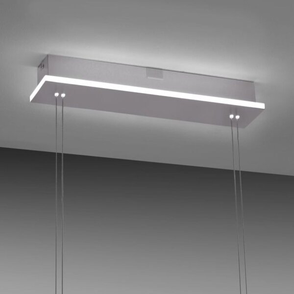 LED Hängelampe Glas in Stahl 108 cm 38 W Fernbedienung