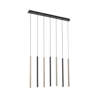 Lange LED Hängelampe Metall dimmbar Schwarz Messing