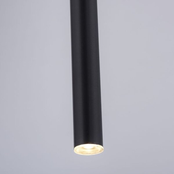 LED Pendelleuchte Schwarz Metall Ø2,5 cm rund dimmbar