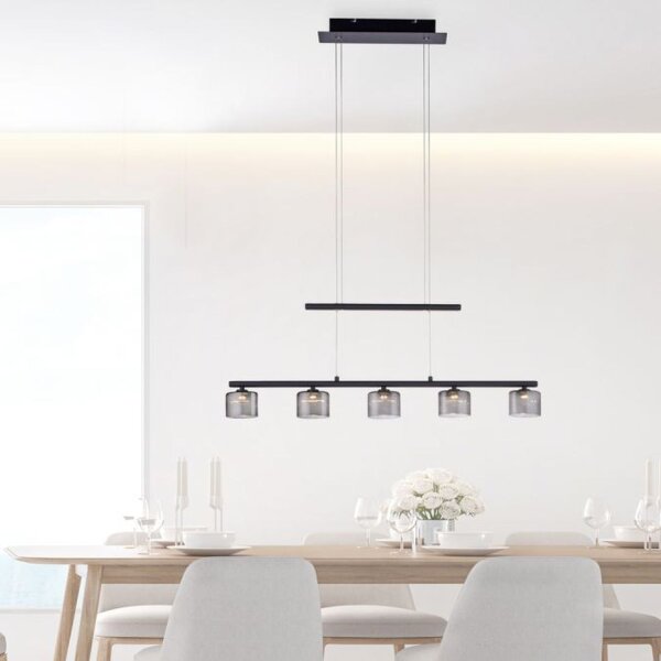 LED Pendelleuchte Rauchglas blendarm 80 cm lang 20 W