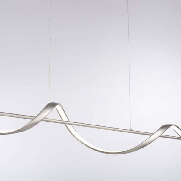 LED Pendelleuchte Silber Fernbedienung 121 cm dimmbar
