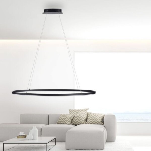 LED Pendelleuchte Anthrazit oval 3000 K 118 cm dimmbar