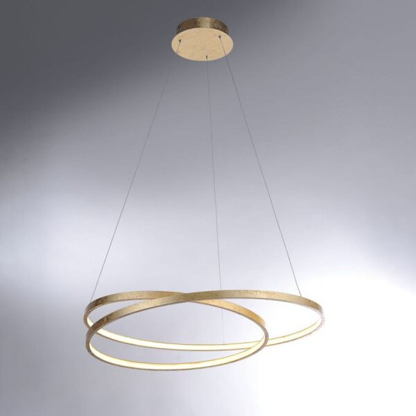 LED Pendelleuchte in Blattgold L:72 cm 3000 K dimmbar