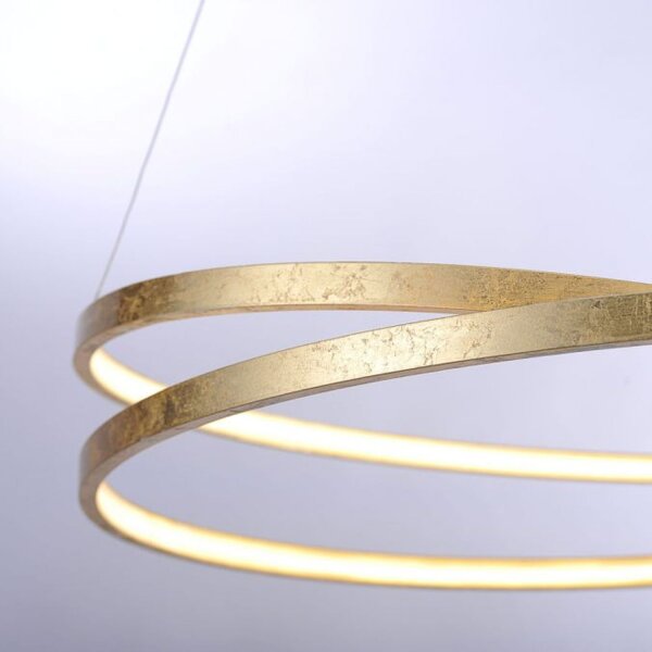 LED Pendelleuchte in Blattgold L:72 cm 3000 K dimmbar