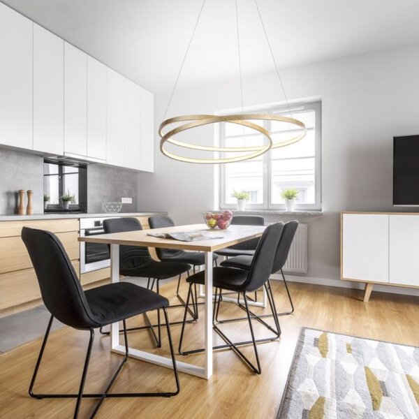 LED Pendelleuchte in Blattgold L:72 cm 3000 K dimmbar