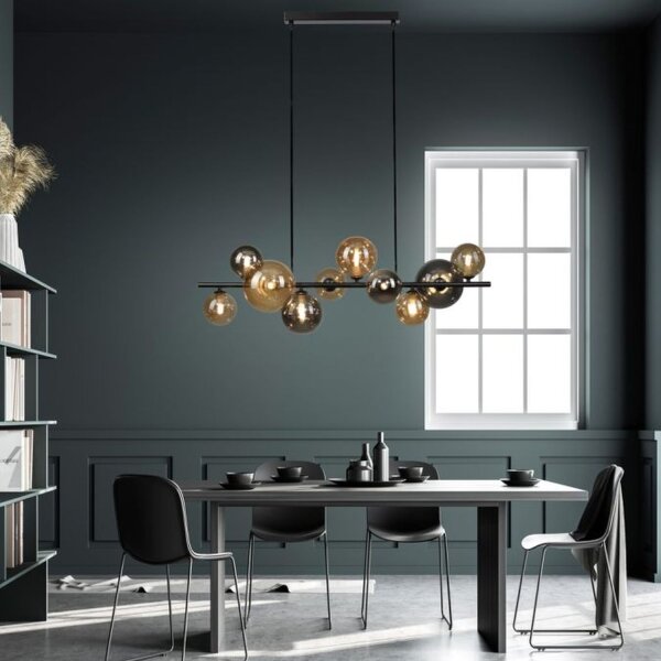 Hängelampe Rauchgrau Bernstein G9 3000 lm Glas 10-flmg