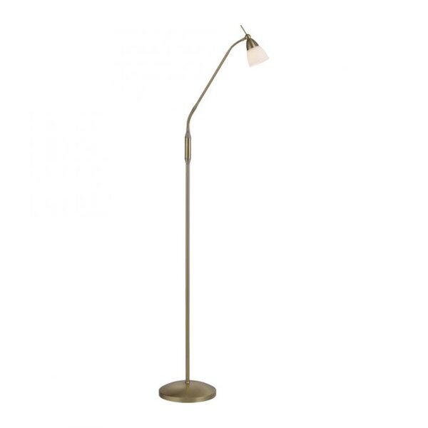 Flexible Stehleuchte in Altmessing Dimmer Glas 163 cm