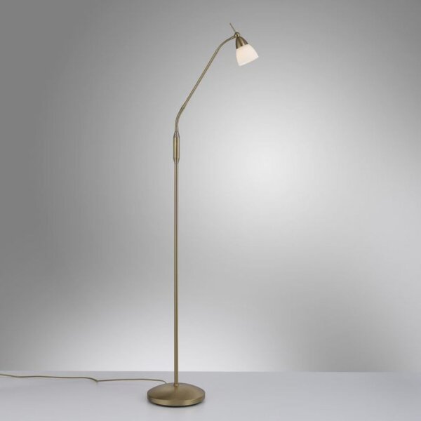 Flexible Stehleuchte in Altmessing Dimmer Glas 163 cm